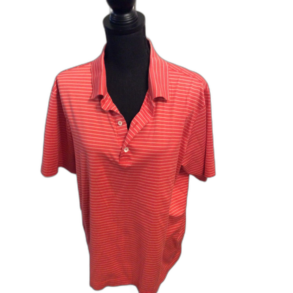 Bobby Jones Men's Polo Golf Short Sleeve Large Red Striped
